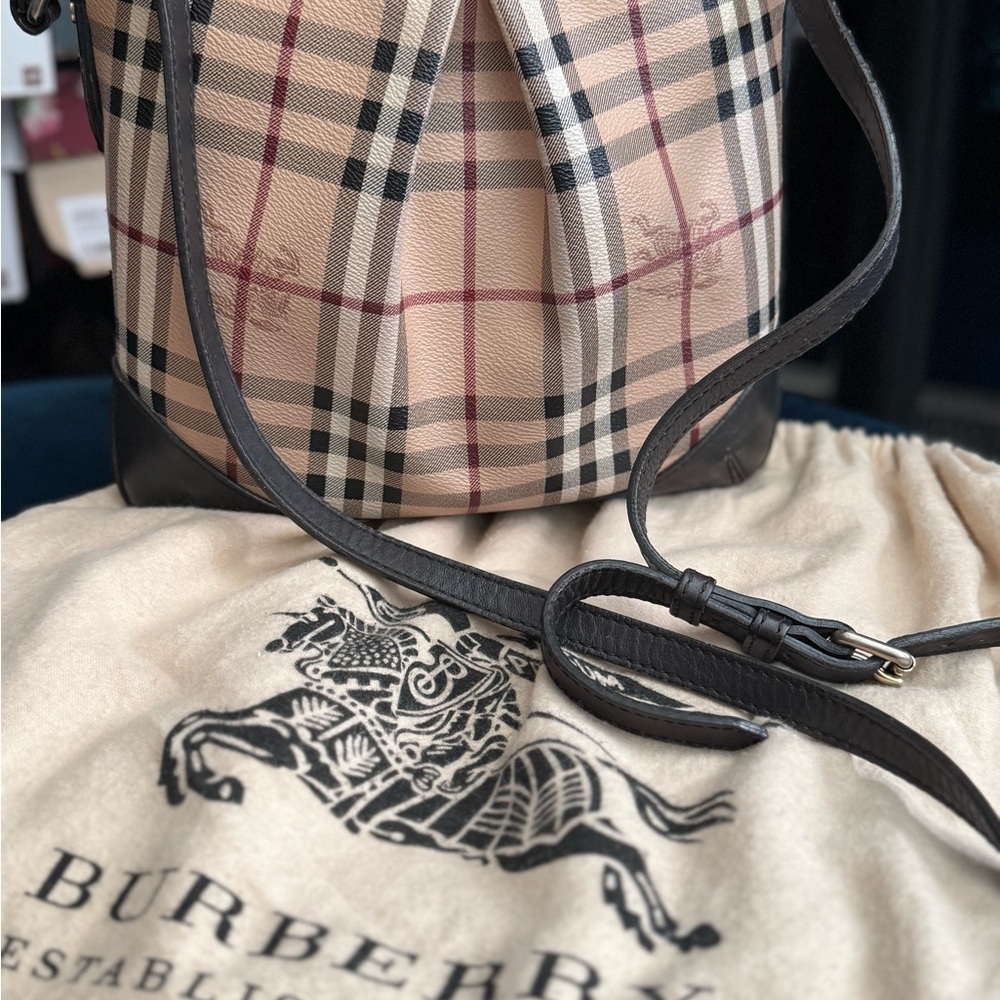 Burberry Beige and Black Check Crossbody bag